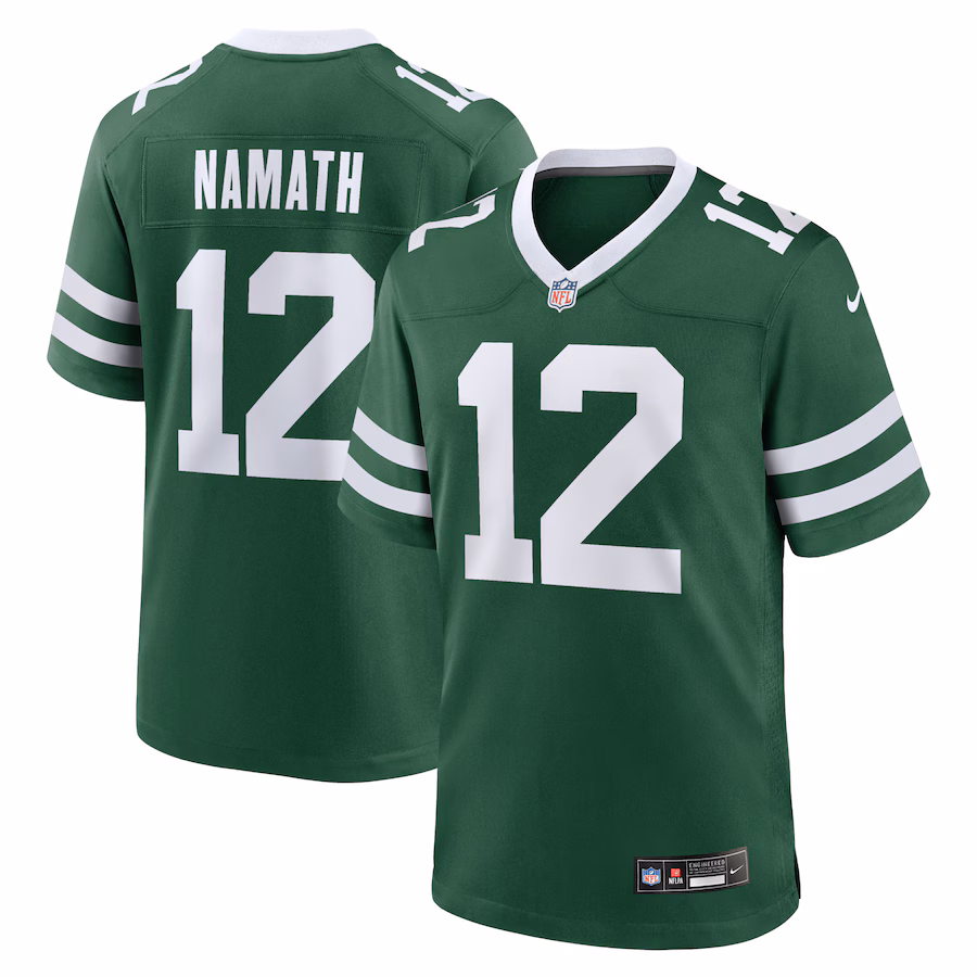 Men's New York Jets Joe Namath Nike Legacy Green Game Jersey - SUjersey01