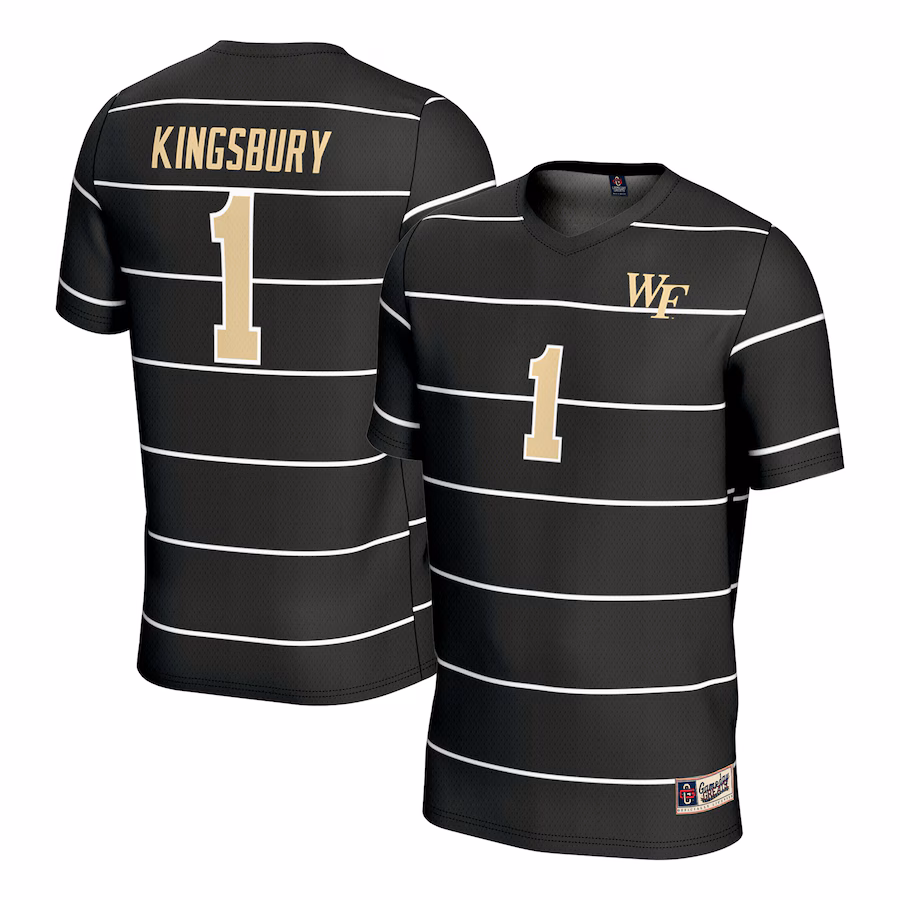 Unisex GameDay Greats Aubrey Kingsbury Black Wake Forest Demon Deacons Women's Soccer Fashion Jersey - SUjersey01