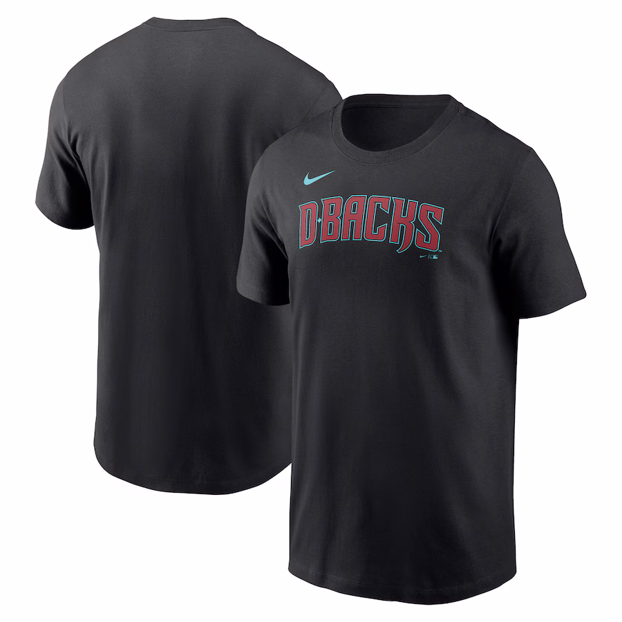 Men's Arizona Diamondbacks Nike Black Wordmark T-Shirt - SUjersey01