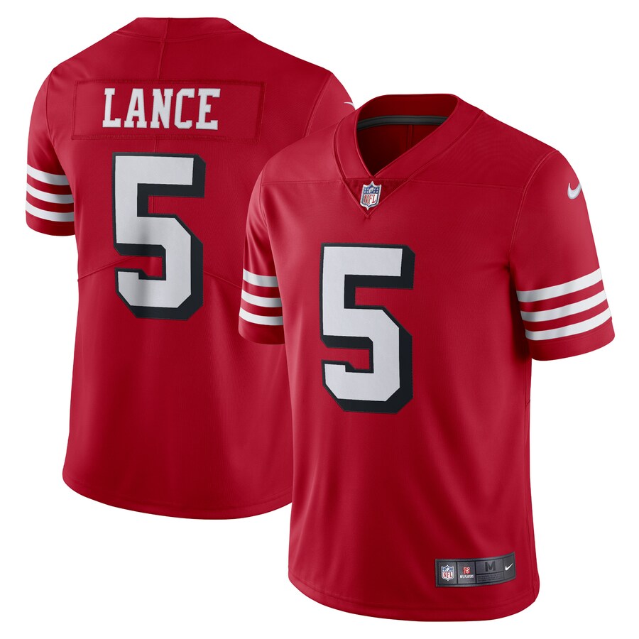 Men's San Francisco 49ers Trey Lance Nike Scarlet Alternate Vapor Limited Jersey - SUjersey01
