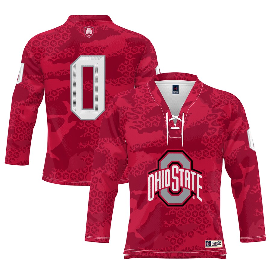Youth GameDay Greats #0 Scarlet Ohio State Buckeyes Ice Hockey Jersey - SUjersey01