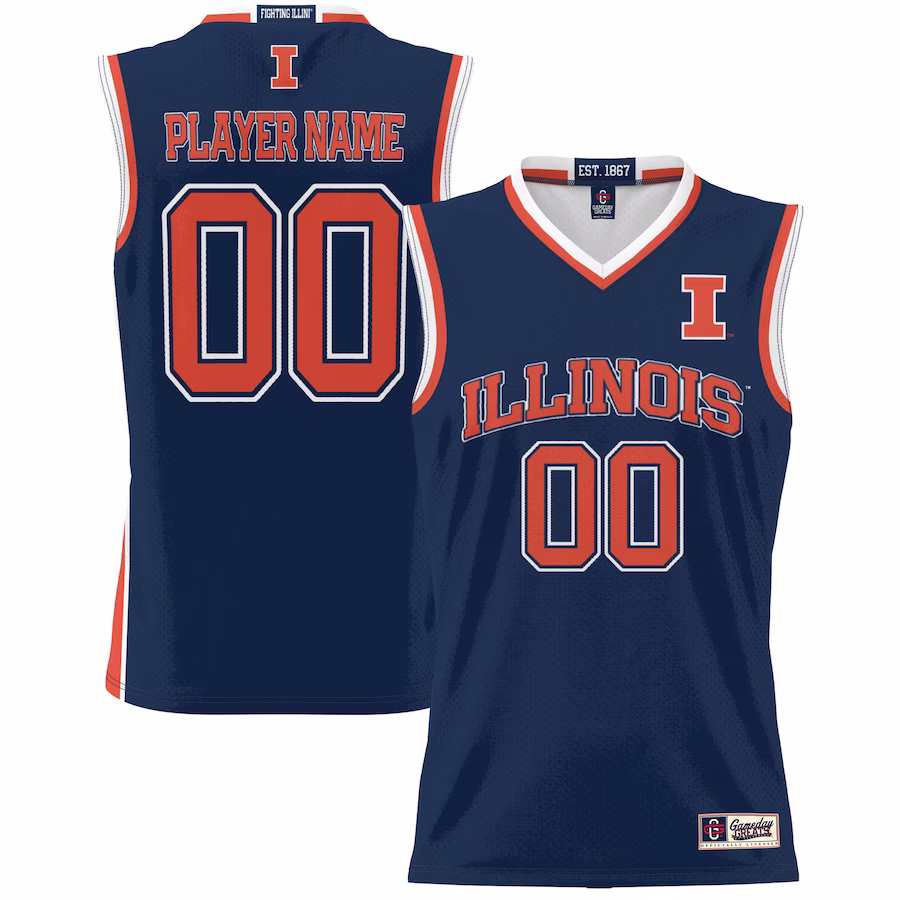 Illinois Fighting Illini GameDay Greats Youth NIL Pick-A-Player Men's Lightweight Basketball Jersey - Navy - SUjersey01