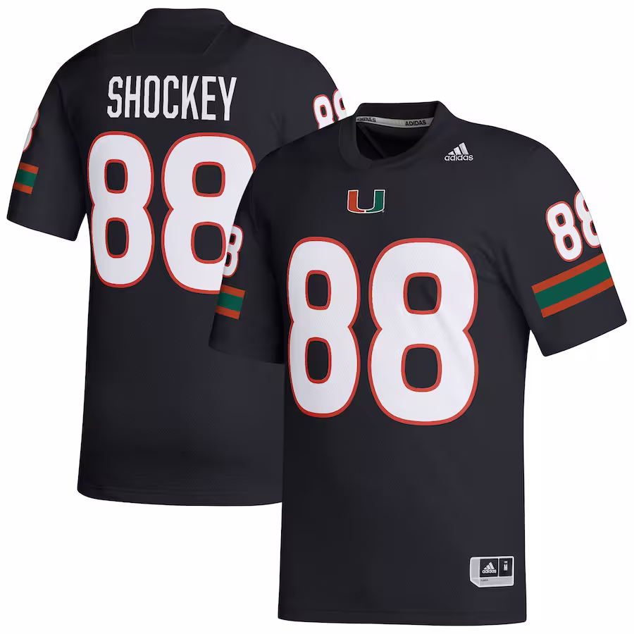 Jeremy Shockey Miami Hurricanes adidas Retired Football Player Jersey - Black - SUjersey01