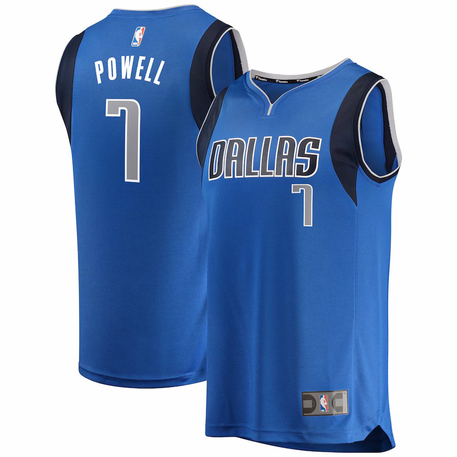 Men's Dallas Mavericks Dwight Powell Fanatics Blue Fast Break Replica Team Color Player Jersey - Icon Edition - SUjersey01