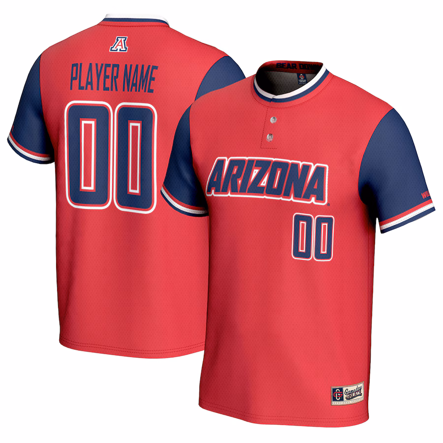 Arizona Wildcats GameDay Greats Unisex NIL Pick-A-Player Lightweight Softball Jersey - Red - SUjersey01