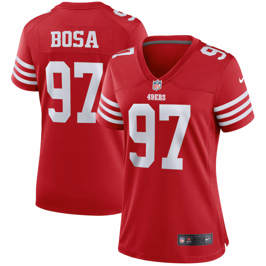 Women's San Francisco 49ers Nick Bosa Nike Scarlet Player Jersey - SUjersey01