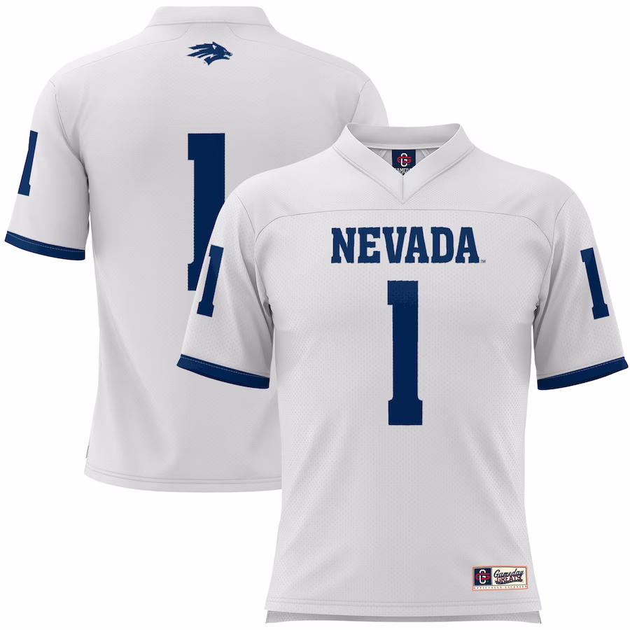 #1 Nevada Wolf Pack GameDay Greats Football Jersey - White - SUjersey01