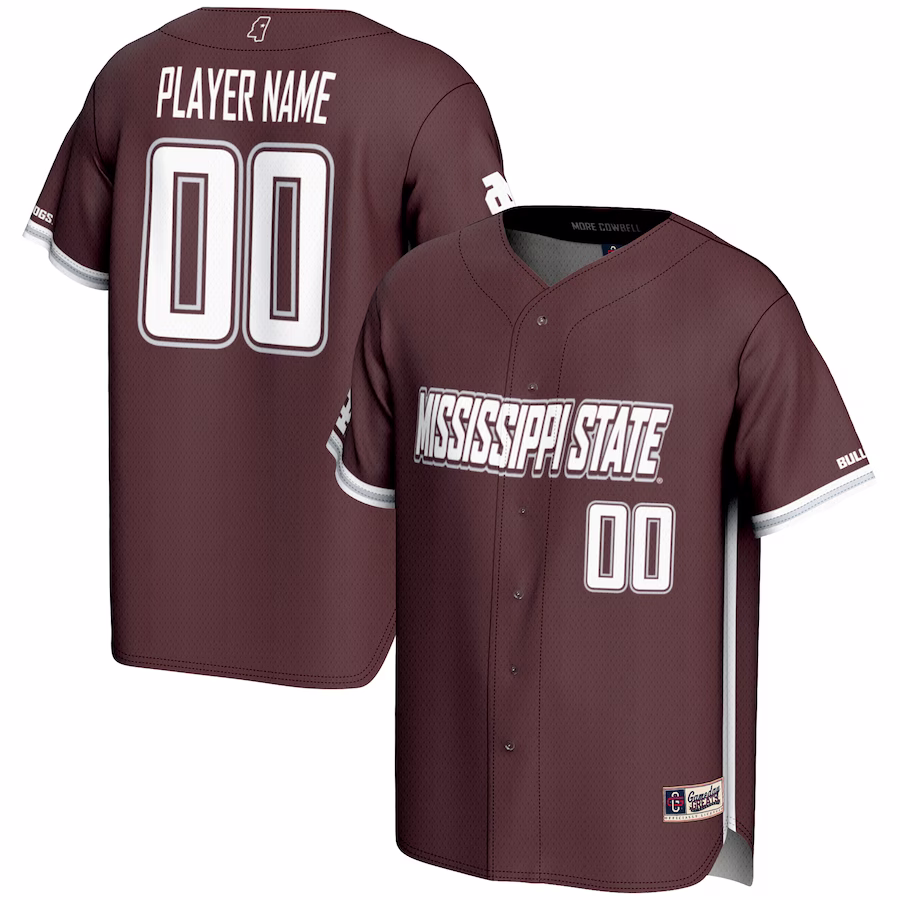 Mississippi State Bulldogs GameDay Greats Youth NIL Pick-A-Player Lightweight Baseball Jersey - Maroon - SUjersey01