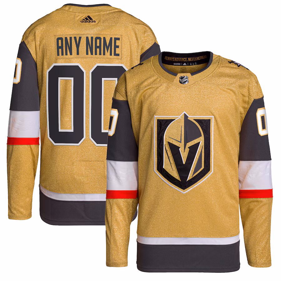 Men's Vegas Golden Knights adidas Gold Home Primegreen Authentic Custom Jersey - SUjersey01