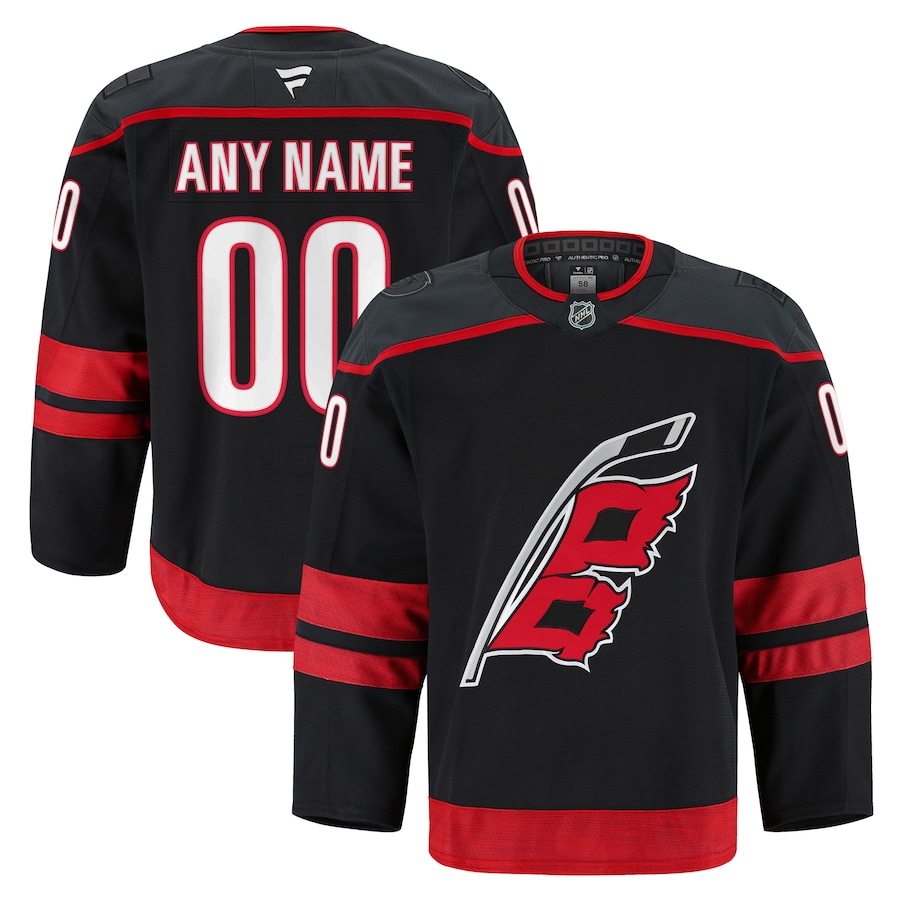 Men's Carolina Hurricanes Fanatics Black Home Authentic Pro Custom Jersey - SUjersey01