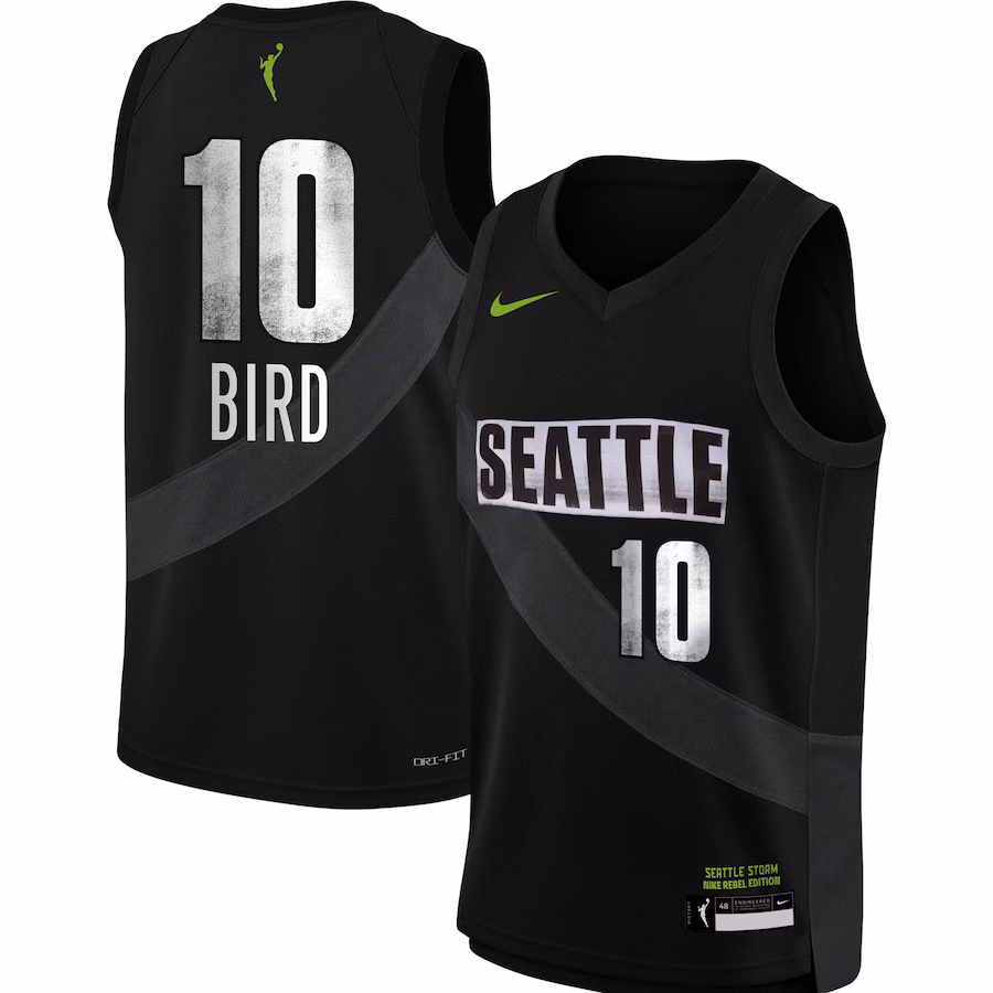 Youth Seattle Storm Sue Bird Nike Black 2021 Rebel Edition Victory Player Jersey - SUjersey01