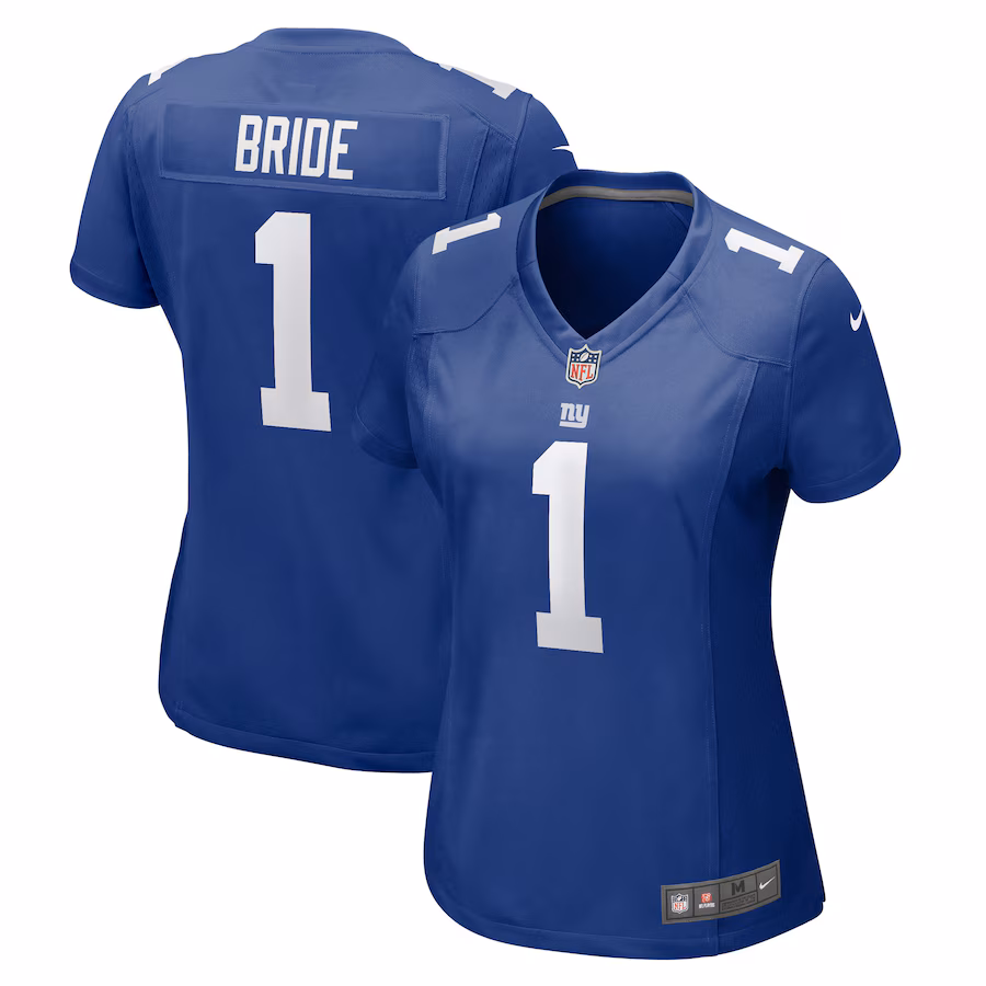 Women's New York Giants Number 1 Bride Nike Royal Game Jersey - SUjersey01