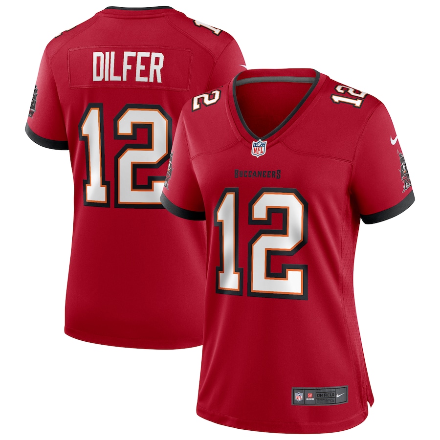 Women's Tampa Bay Buccaneers Trent Dilfer Nike Red Game Retired Player Jersey - SUjersey01