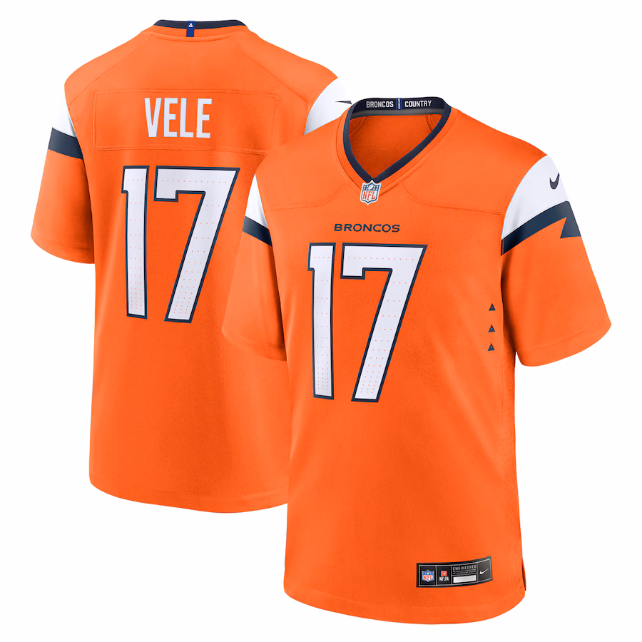 Men's Denver Broncos Devaughn Vele Nike Orange Team Game Jersey - SUjersey01