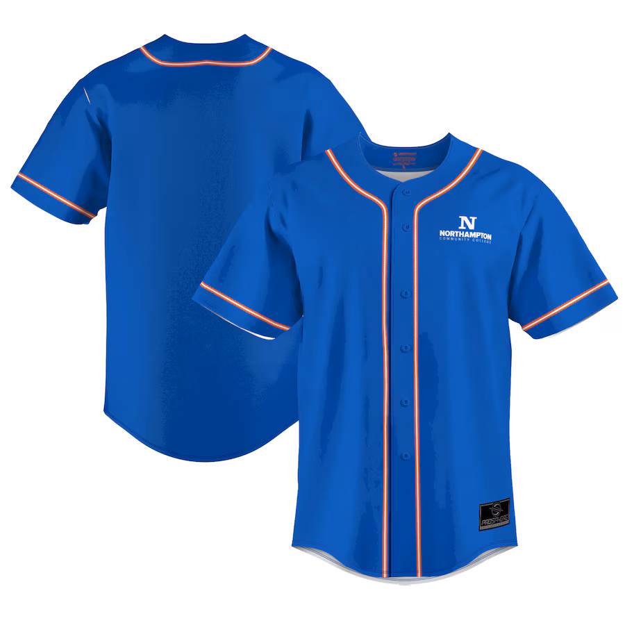 Youth ProSphere Blue Northampton Community College Spartans Baseball Jersey - SUjersey01
