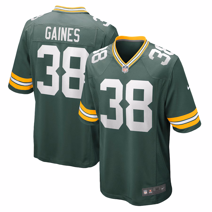 Men's Green Bay Packers Innis Gaines Nike Green Game Jersey - SUjersey01