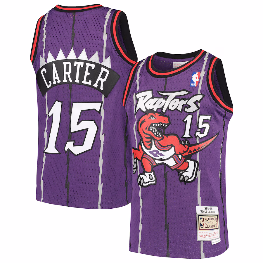 Youth Toronto Raptors Vince Carter Mitchell & Ness Purple 1998/99 Hardwood Classics Swingman Throwback Jersey - SUjersey01