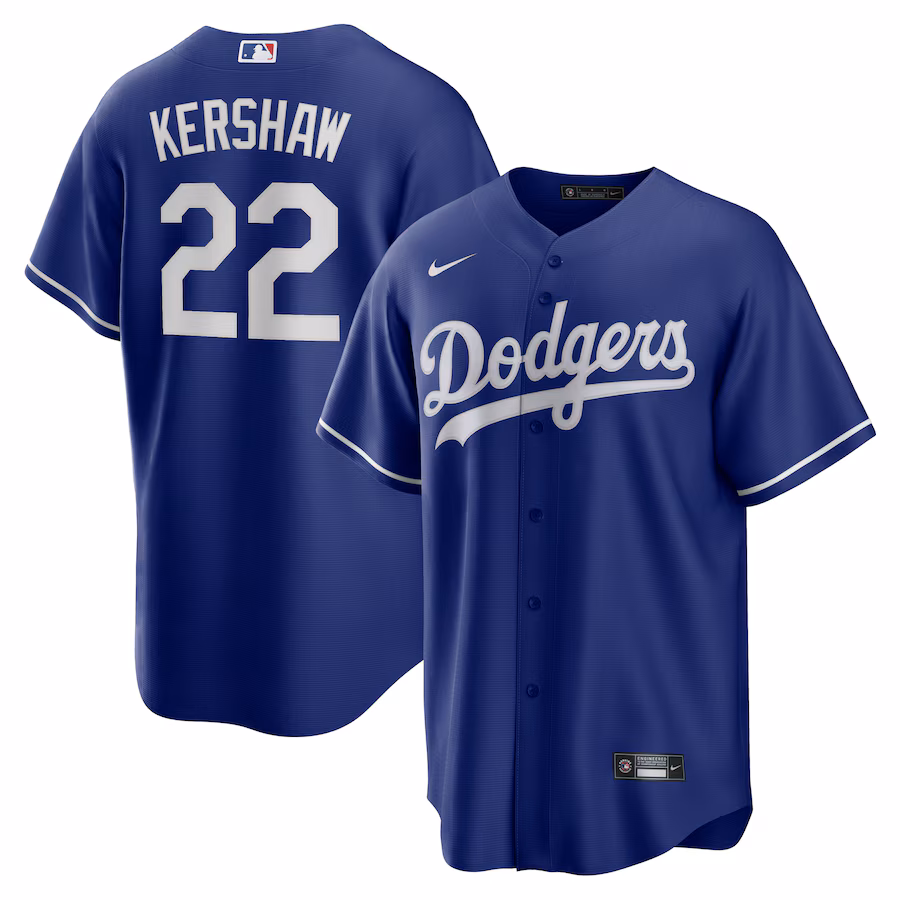 Men's Los Angeles Dodgers Clayton Kershaw Nike Royal Alternate 2 Replica Jersey - SUjersey01