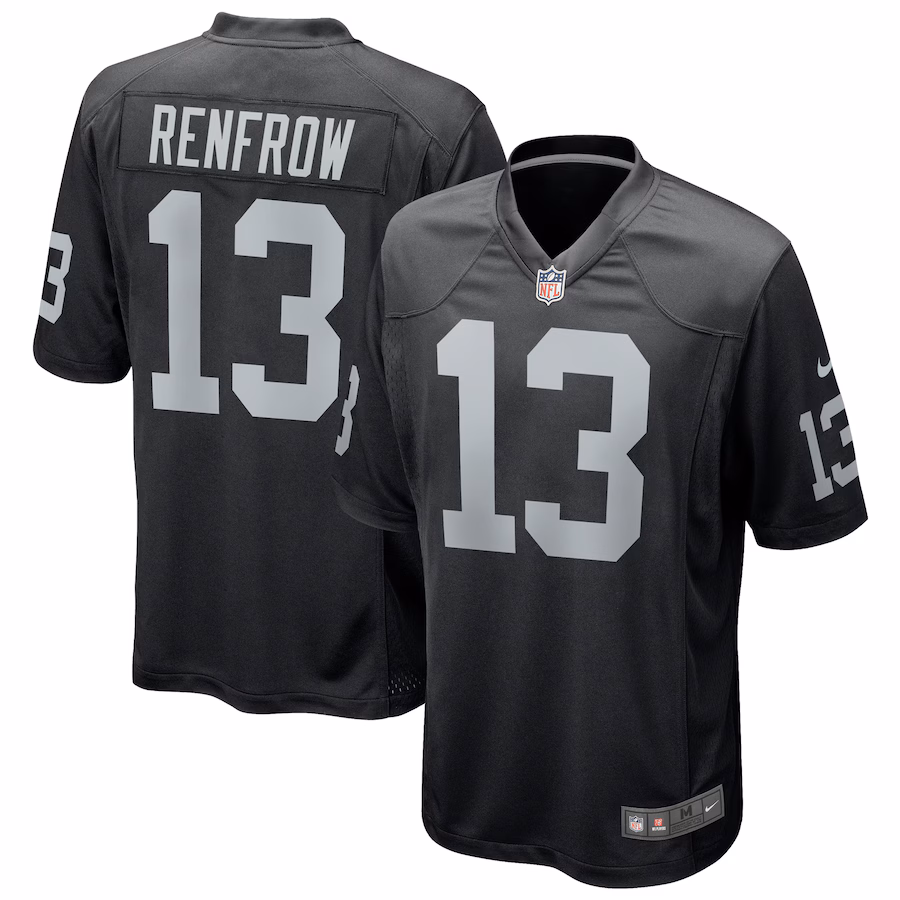 Men's Las Vegas Raiders Hunter Renfrow Nike Black Game Player Jersey - SUjersey01