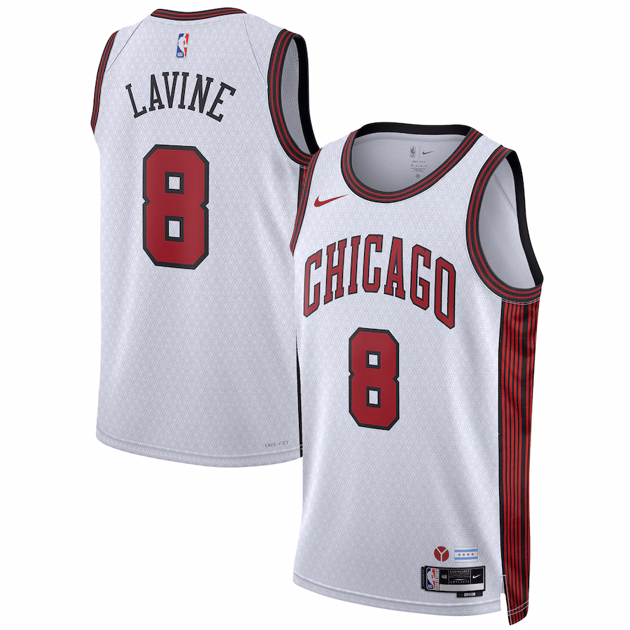 Unisex Chicago Bulls Zach LaVine Nike White 2022/23 Swingman Jersey - City Edition - SUjersey01