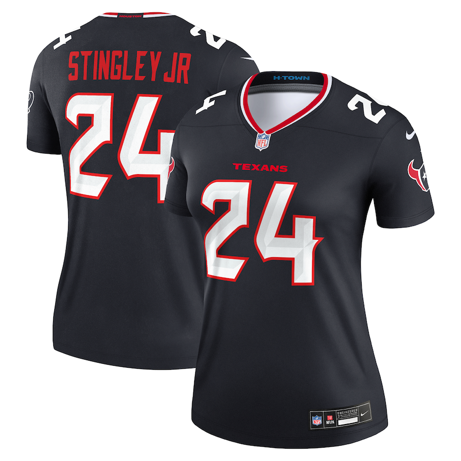 Women's Houston Texans Derek Stingley Jr. Nike Navy Legend Player Performance Top - SUjersey01