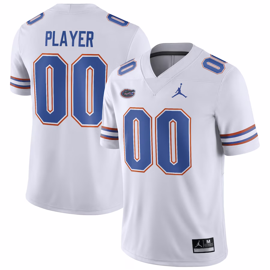 Florida Gators Jordan Brand Pick-A-Player NIL Replica Football Jersey - White - SUjersey01