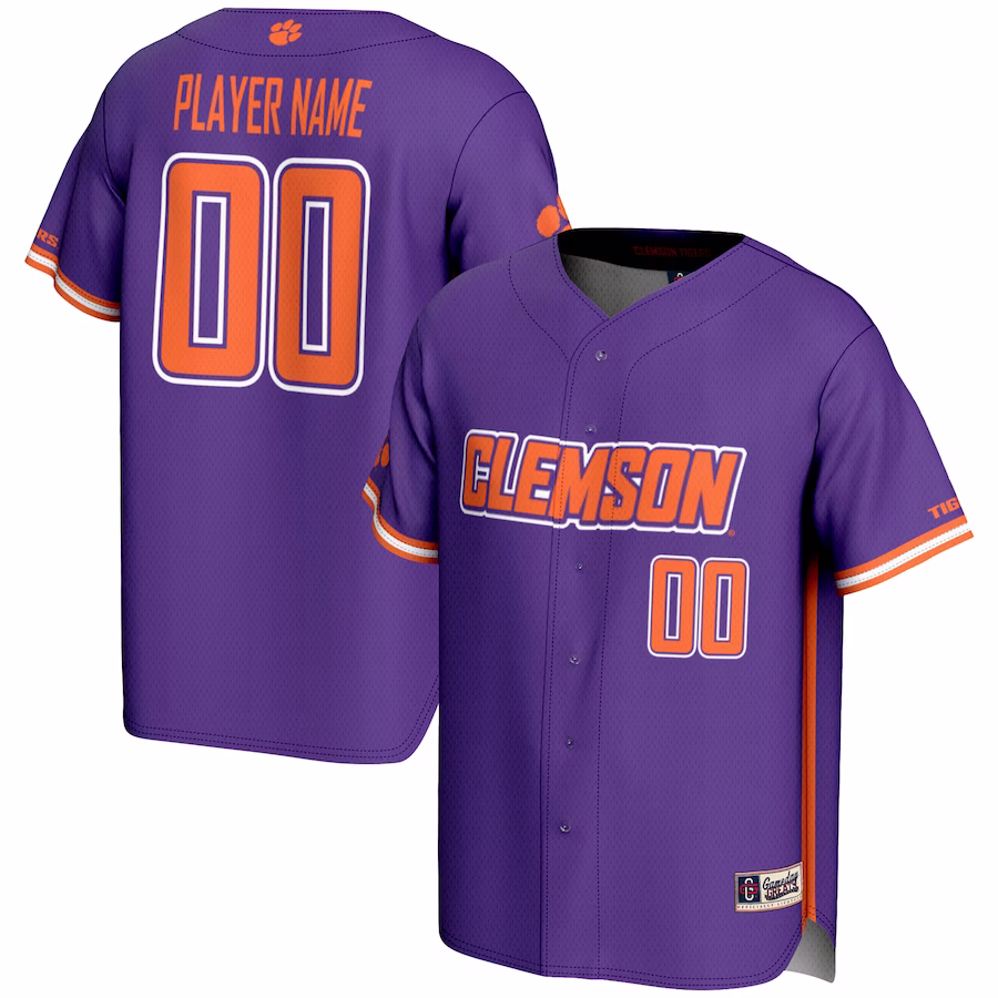 Clemson Tigers GameDay Greats Youth NIL Pick-A-Player Lightweight Baseball Jersey - Purple - SUjersey01