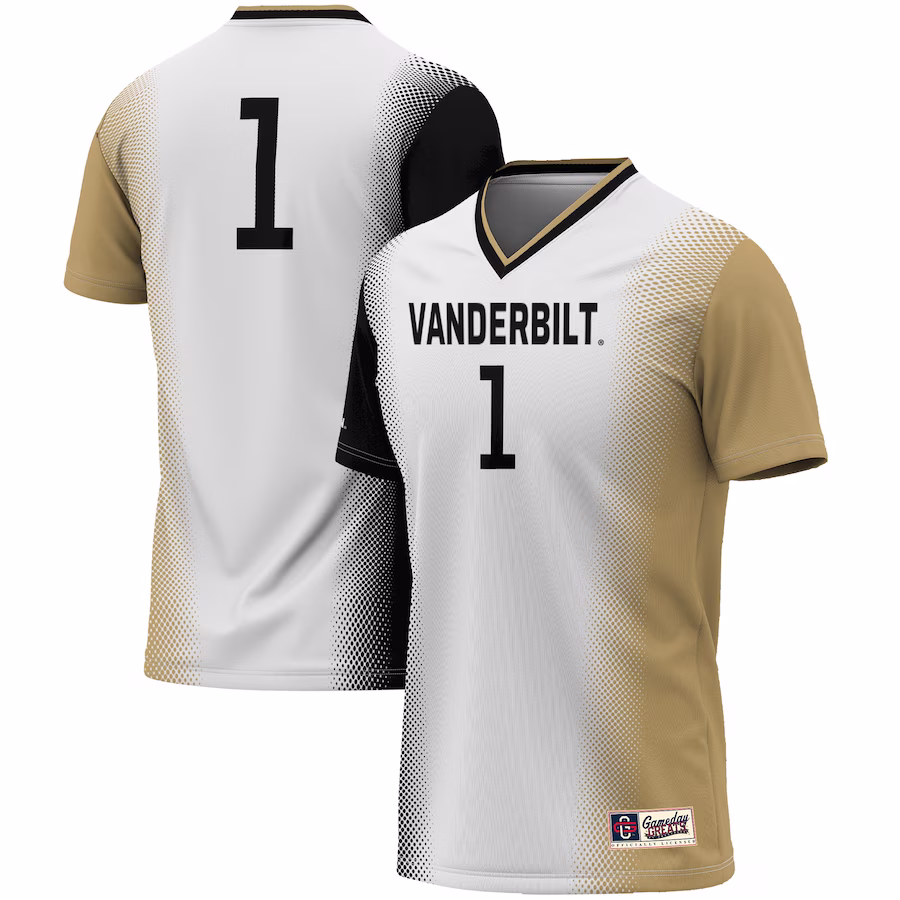 #1 Vanderbilt Commodores GameDay Greats Youth  Lightweight Women's Soccer Jersey - White - SUjersey01