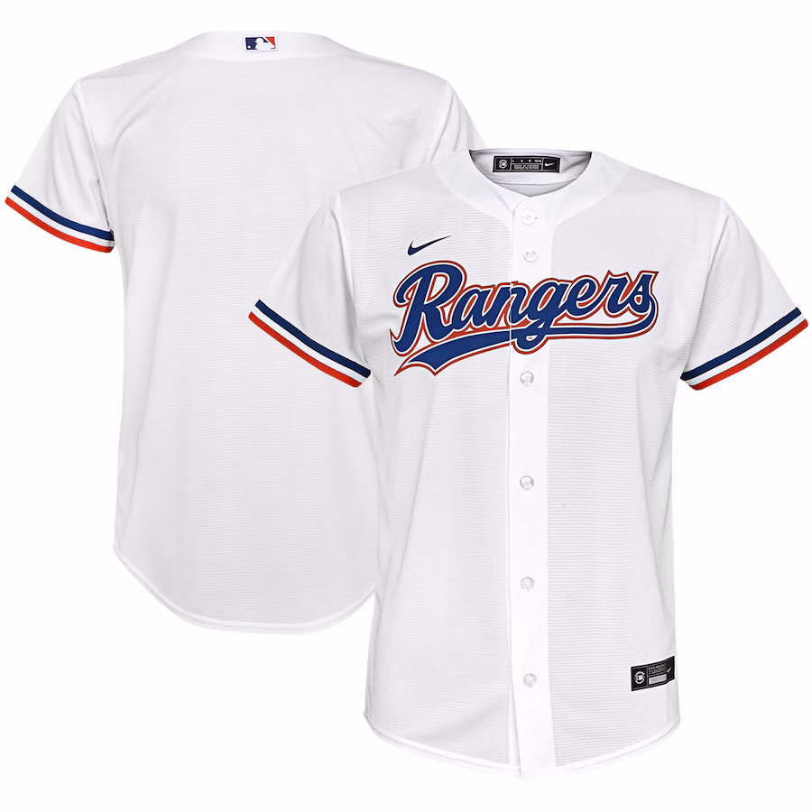 Youth Texas Rangers Nike White Home Replica Team Jersey - SUjersey01
