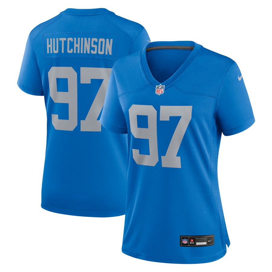 Women's Detroit Lions Aidan Hutchinson Nike Blue Alternate Game Jersey - SUjersey01