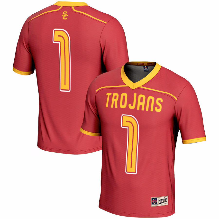 Men's GameDay Greats  Cardinal USC Trojans #1 Lightweight Lacrosse Jersey - SUjersey01