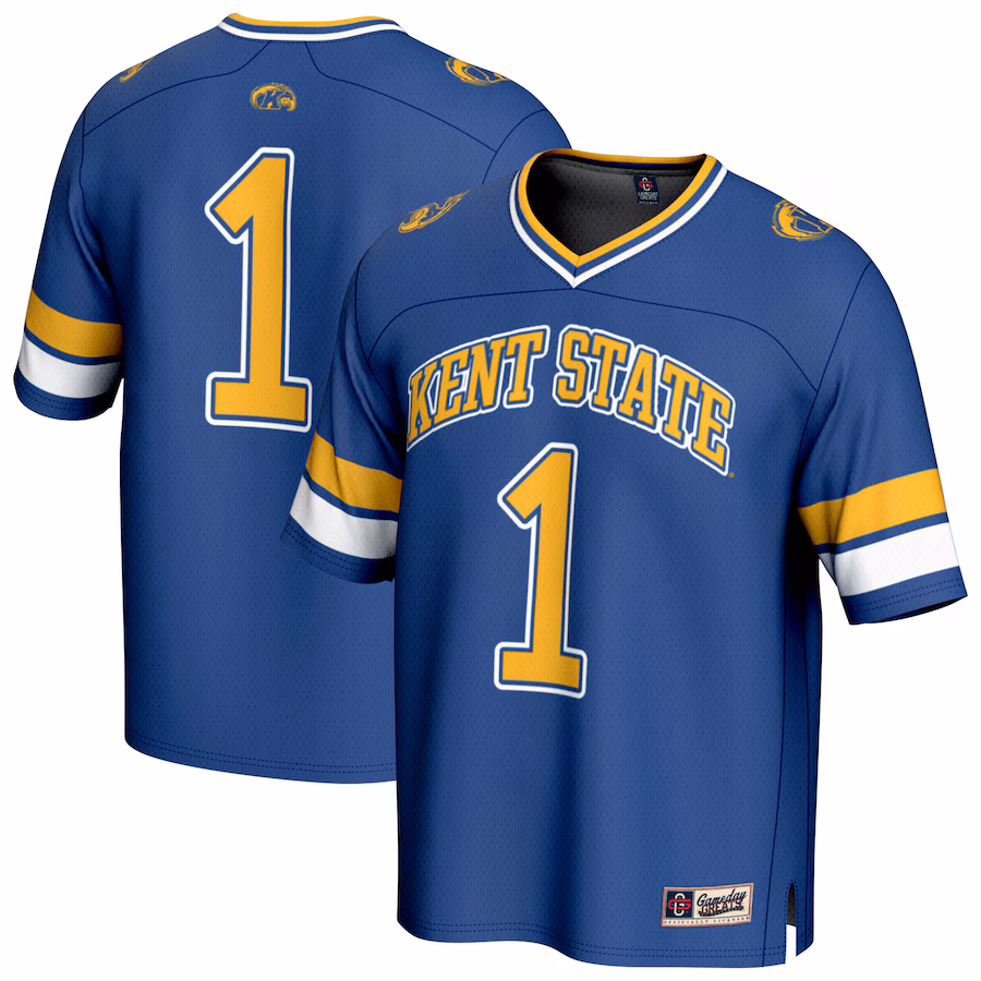 Youth GameDay Greats #1 Navy Kent State Golden Flashes Lightweight Collegiate Football Fashion Jersey - SUjersey01