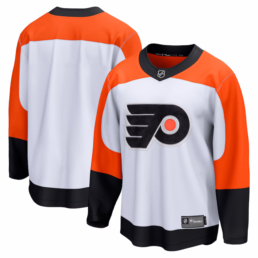Men's Philadelphia Flyers Fanatics White Away Premier Breakaway Jersey - SUjersey01