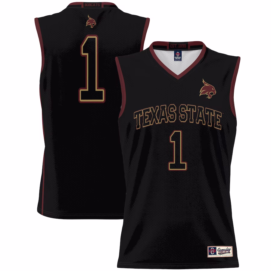 #1 Texas State Bobcats GameDay Greats Youth Lightweight Basketball Jersey - Black - SUjersey01