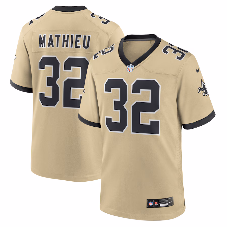 Men's New Orleans Saints Tyrann Mathieu Nike Gold Gameday Golds Alternate Game Player Jersey - SUjersey01