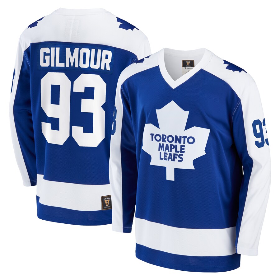 Men's Toronto Maple Leafs Doug Gilmour Fanatics Branded Blue Breakaway Retired Player Jersey - SUjersey01
