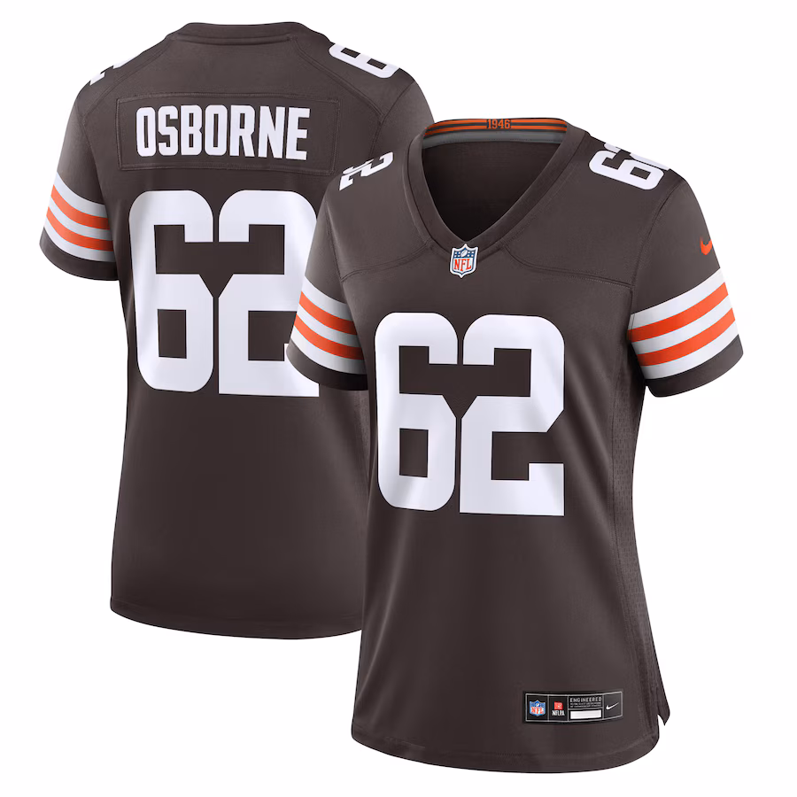 Women's Cleveland Browns Justin Osborne Nike Brown Team Game Jersey - SUjersey01