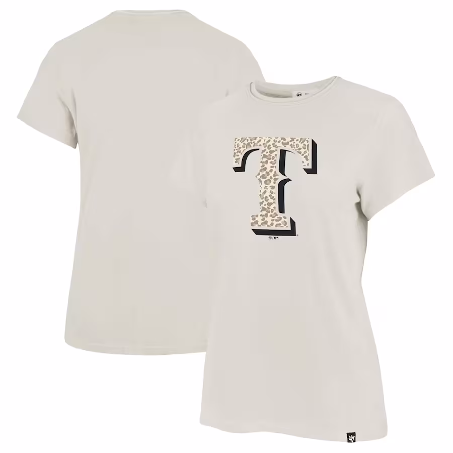 Women's Texas Rangers '47 Oatmeal Panthera Frankie T-Shirt - SUjersey01