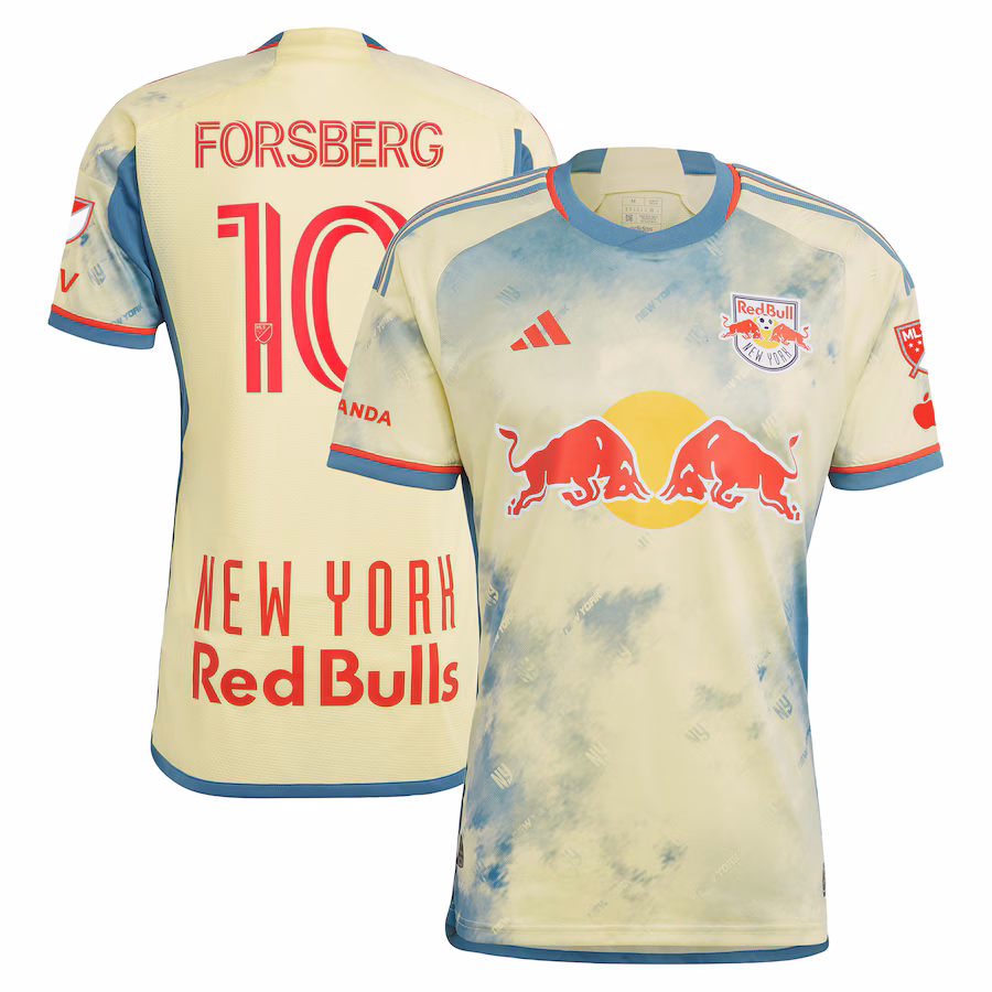 Men's New York Red Bulls Emil Forsberg adidas Yellow 2024 Daniel Patrick Kit Authentic Player Jersey - SUjersey01