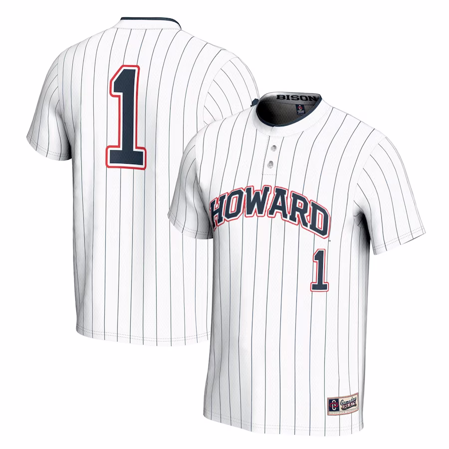 #1 Howard Bison GameDay Greats Youth Lightweight Softball Jersey - White - SUjersey01