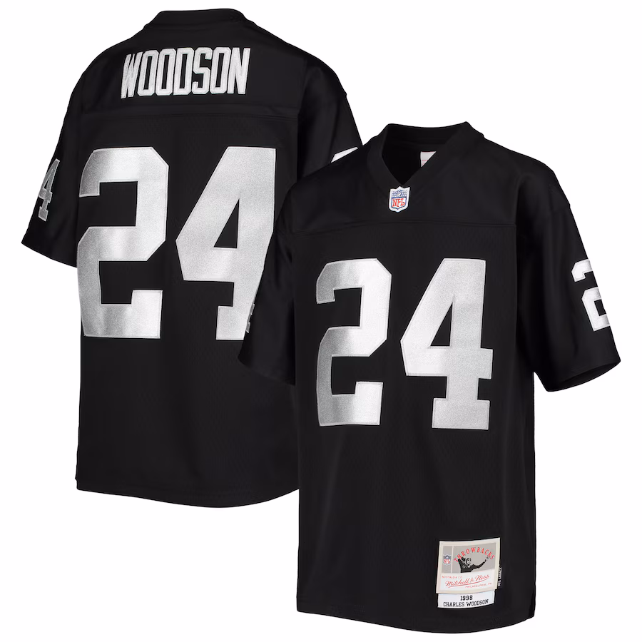 Youth Las Vegas Raiders Charles Woodson Mitchell & Ness Black 1998 Legacy Retired Player Jersey - SUjersey01