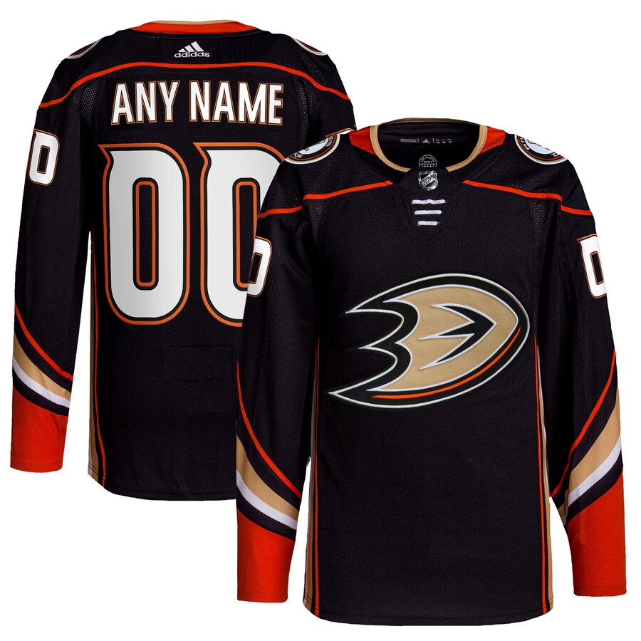 Men's Anaheim Ducks adidas Black Home Authentic Pro Custom Jersey - SUjersey01