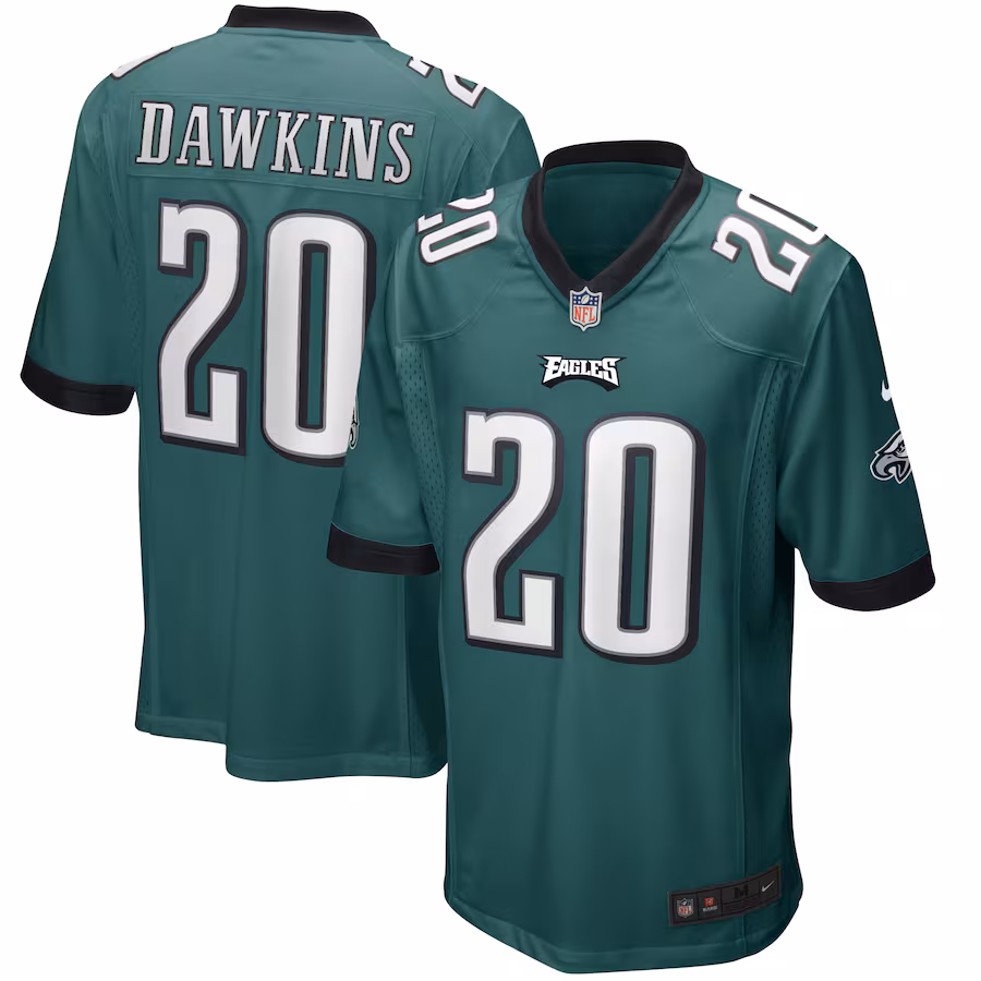 Men's Philadelphia Eagles Brian Dawkins Nike Midnight Green Game Retired Player Jersey - SUjersey01