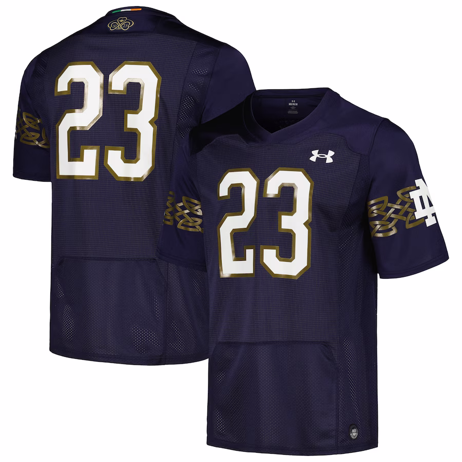 Notre Dame Fighting Irish Under Armour 2023 Aer Lingus College Football Classic Replica Jersey - Navy - SUjersey01