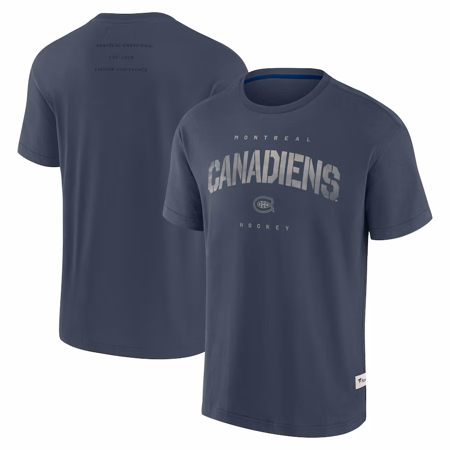 Men's Montreal Canadiens Fanatics Navy Elements Weathered Tonal Future Ground T-Shirt - SUjersey01