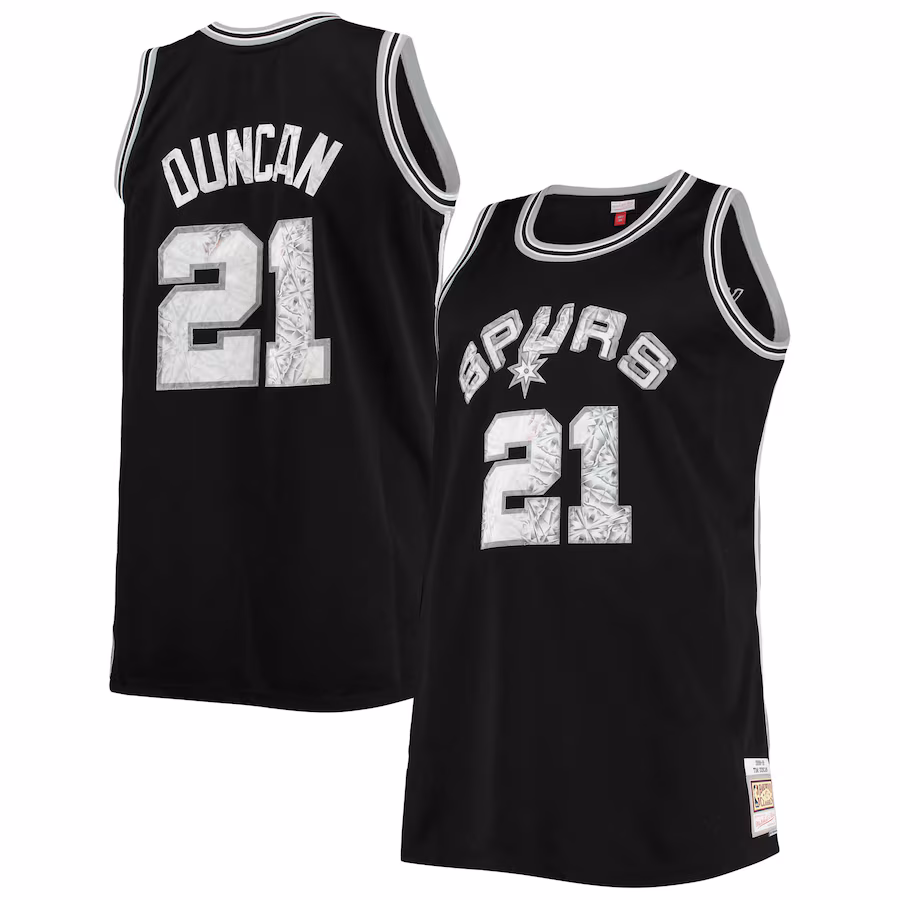Men's San Antonio Spurs Tim Duncan Mitchell & Ness Black Big & Tall 1998/99 NBA 75th Anniversary Diamond Swingman Jersey - SUjersey01