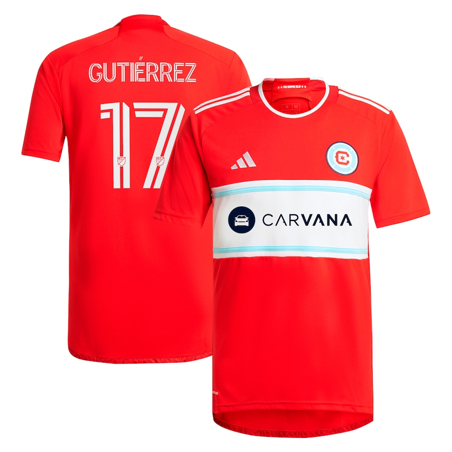 Men's Chicago Fire Brian Gutiérrez adidas Red 2024 Return To Red Replica Player Jersey - SUjersey01