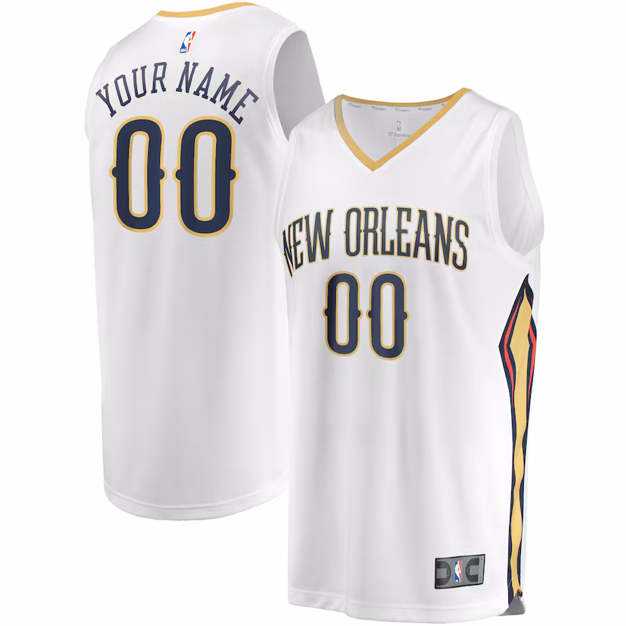 Unisex New Orleans Pelicans Fanatics White Custom Fast Break Jersey - Association Edition - SUjersey01