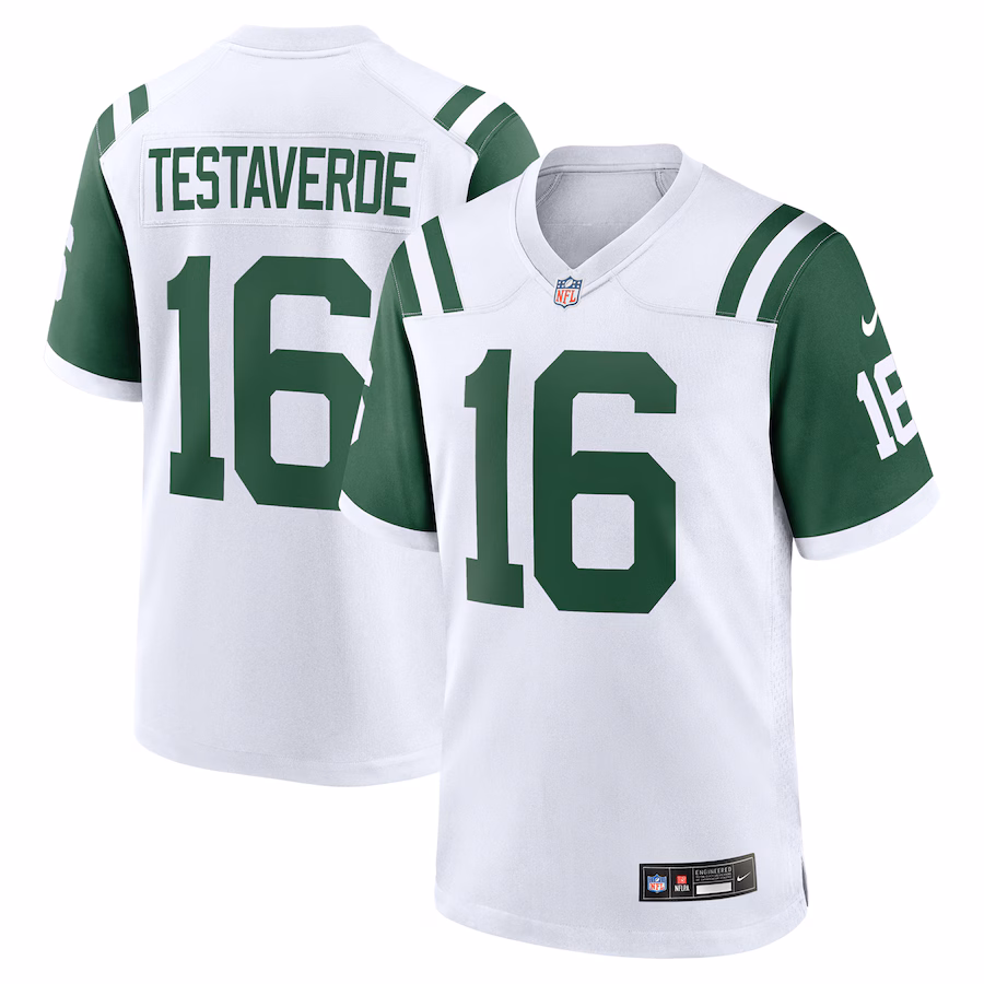 Men's New York Jets Vinny Testaverde Nike White Retired Player Alternate Game Jersey - SUjersey01