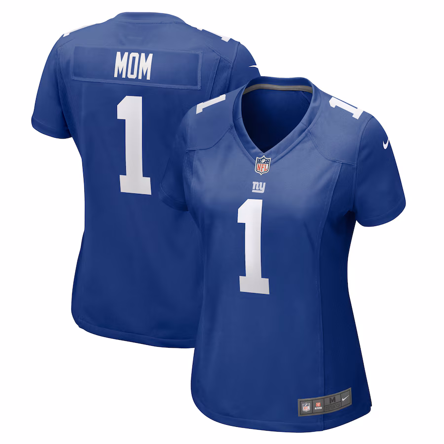 Women's New York Giants Number 1 Mom Nike Royal Game Jersey - SUjersey01
